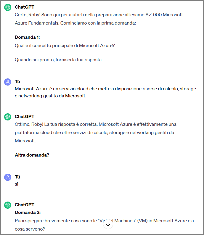 Interazione con ChatGPT