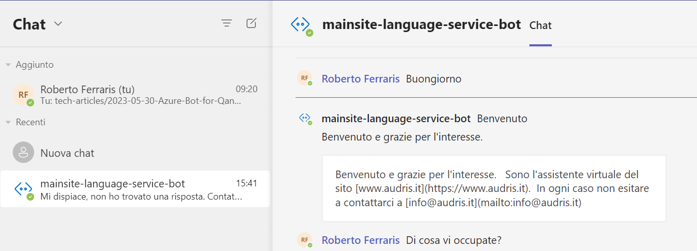 Chat in Teams
